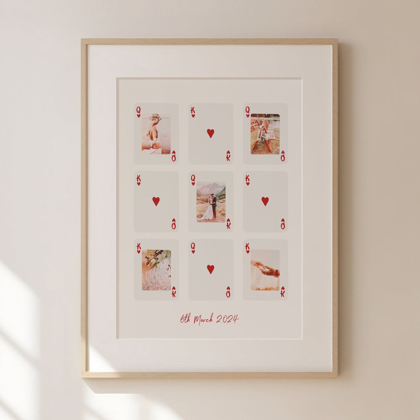 Custom Photo Playing Card Collage Wall Art Print | Birthday Gift | Custom Gift | Couples Gift | Wedding Gift | Custom Valentine's Day Gift | Unique Gift