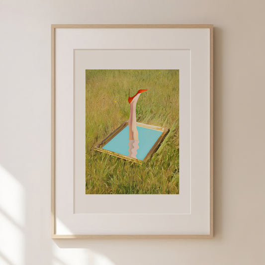 Escaping Materialism Print | Retro Surreal Art | Vintage Wall Print | Trippy Wall Art | Retro | Surrealism | Bar Cart Print | Maximalist Poster