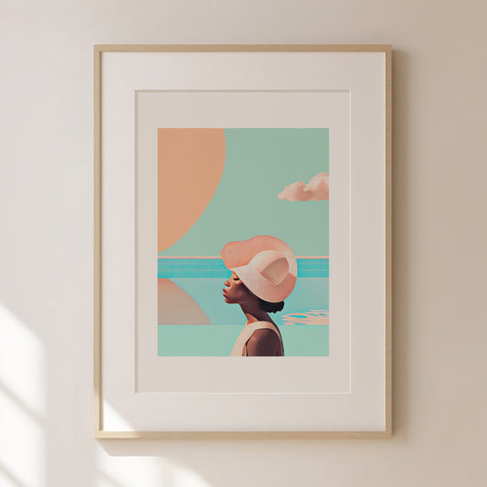 Floating Fantasy II Print | Retro Surreal Art | Vintage Wall Print | Trippy Wall Art | Retro | Surrealism | Bar Cart Print | Maximalist Poster