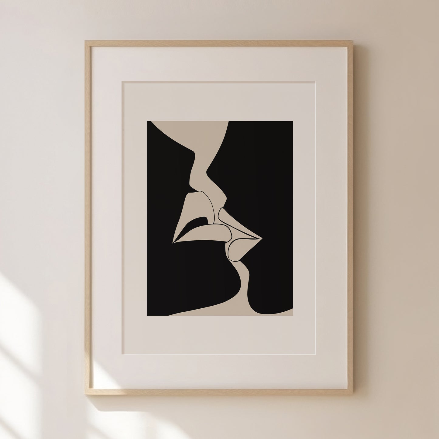Abstract Kiss Print 1 | Beige Prints | Neutral Wall Art | Matisse Print | Picasso Poster | William Morris Wall Art | Living Room Art