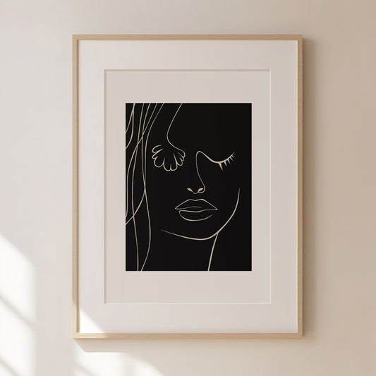 Abstract Face Print 1 | Beige Prints | Neutral Wall Art | Matisse Print | Picasso Poster | William Morris Wall Art | Living Room Art