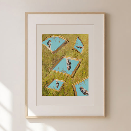 Tainted Reflections Print | Retro Surreal Art | Vintage Wall Print | Trippy Wall Art | Retro | Surrealism | Bar Cart Print | Maximalist Poster