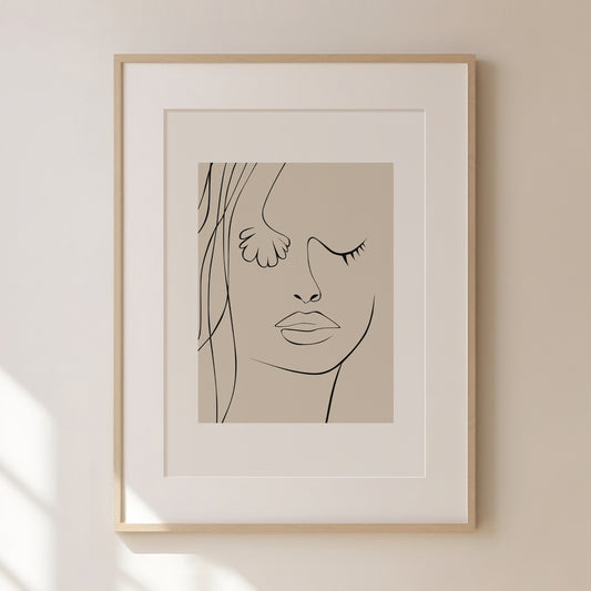 Abstract Face Print 2 | Beige Prints | Neutral Wall Art | Matisse Print | Picasso Poster | William Morris Wall Art | Living Room Art