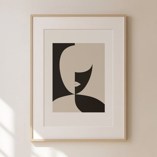 Abstract Face Print 3 | Beige Prints | Neutral Wall Art | Matisse Print | Picasso Poster | William Morris Wall Art | Living Room Art