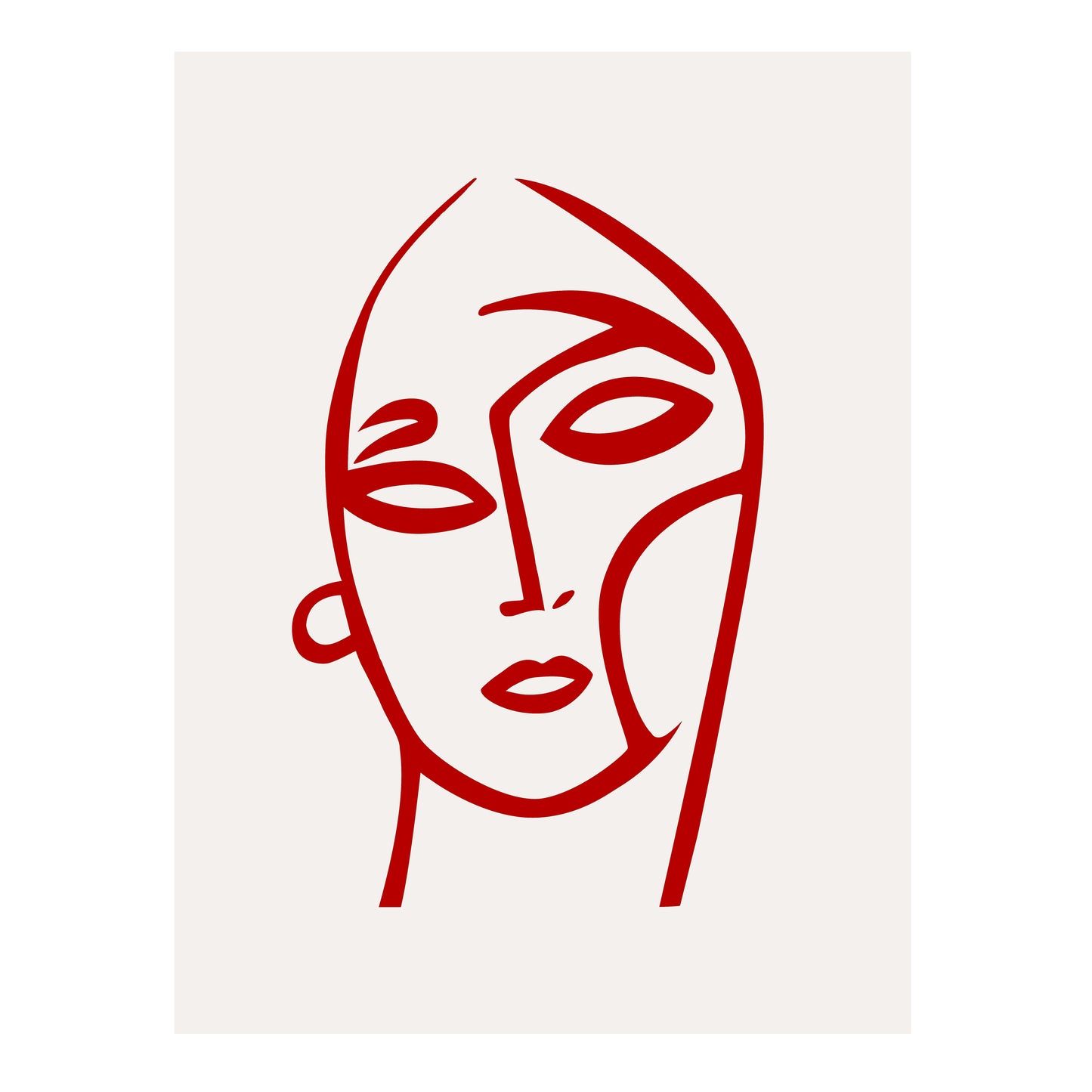 Abstract Red Face Print 1, Red Prints, Red Wall Art, Matisse Print, Picasso Poster, William Morris Wall Art, Living Room Art