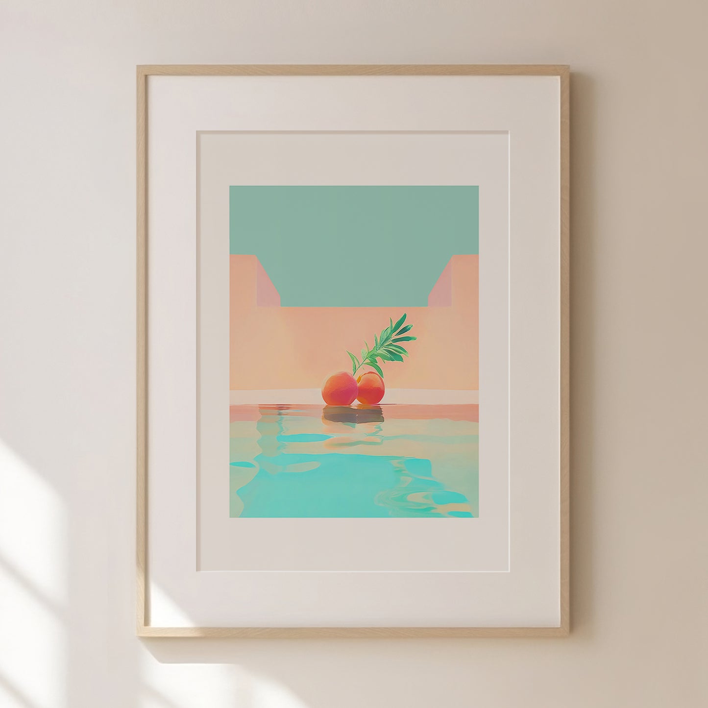 Wandering Peach Print | Retro Surreal Art | Vintage Wall Print | Trippy Wall Art | Retro | Surrealism | Bar Cart Print | Maximalist Poster