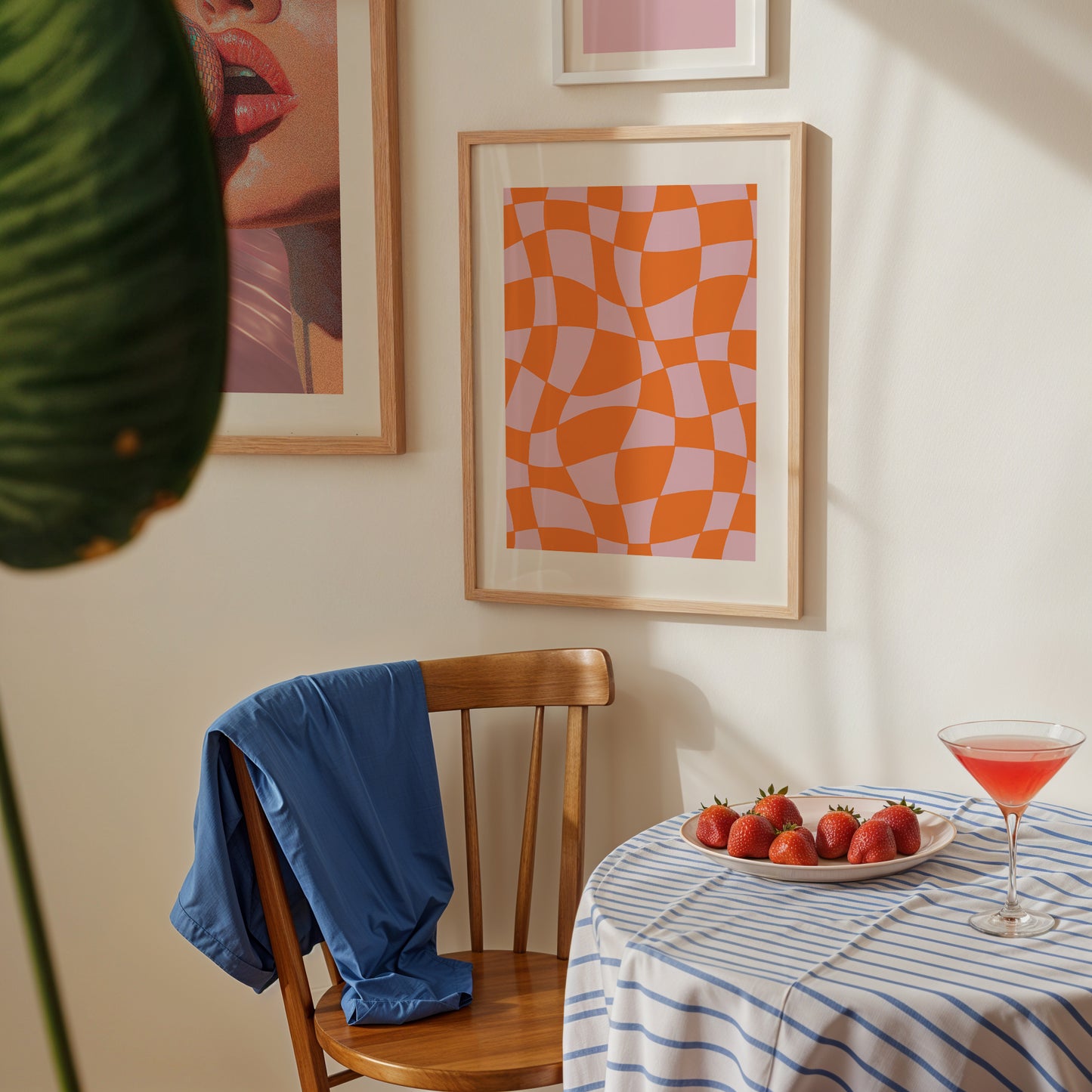 Check Print | Pink and Orange Abstract Print | Trendy Checkered Print | 70s Retro Printable Art | Maximalist Print | Dopamine Decor