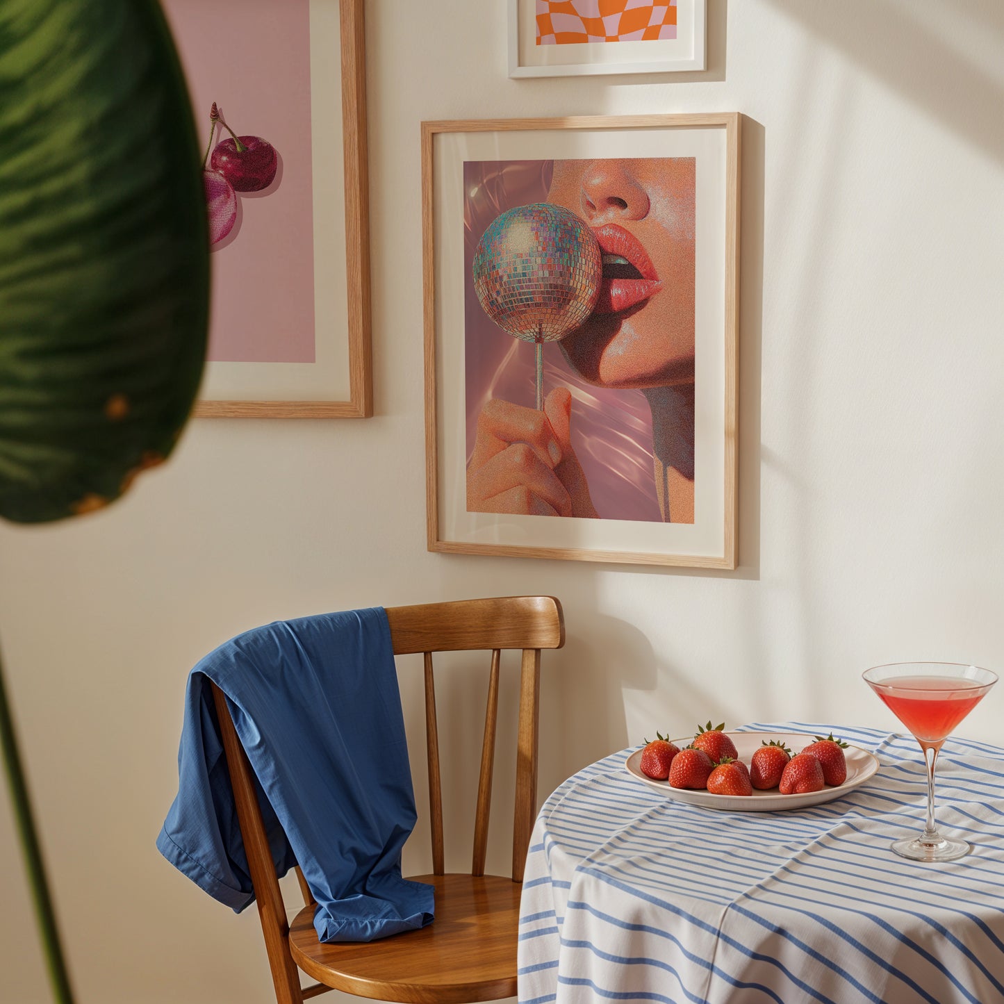 Disco Lollipop Print | Disco Ball Maximalist Print | Bright Pastel Pink Girly Poster | Dopamine Decor