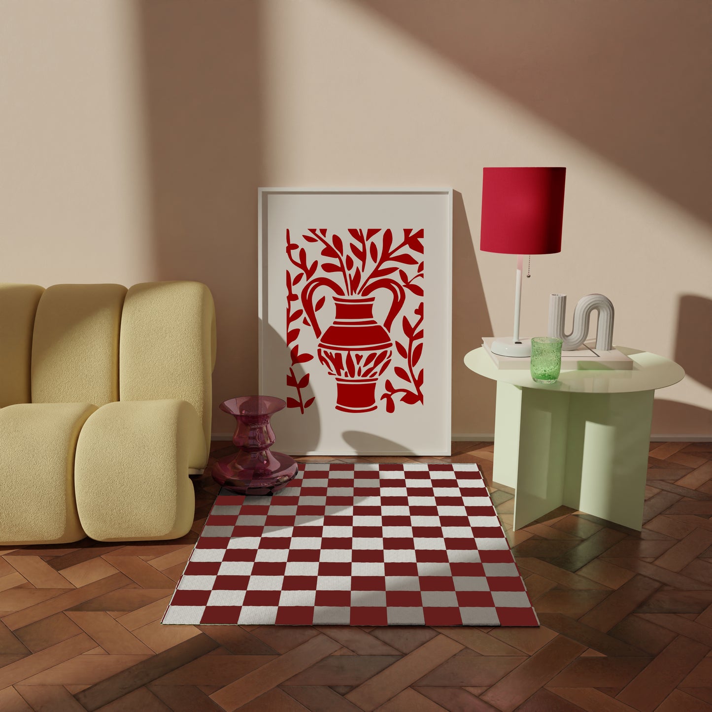 Abstract Red Flower Print, Red Prints, Red Wall Art, Matisse Print, Picasso Poster, William Morris Wall Art, Living Room Art