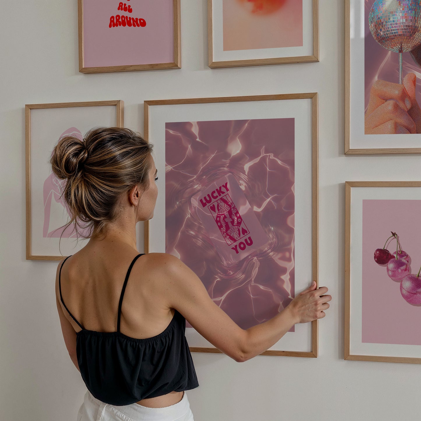 Lucky You Print | Playing Card Poster |  Trendy Retro Art | Bar Decor | Maximalist Print | Dopamine Decor | Modern Home Gallery Wall