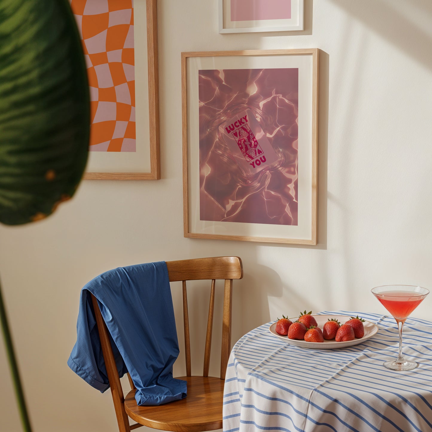 Lucky You Print | Playing Card Poster |  Trendy Retro Art | Bar Decor | Maximalist Print | Dopamine Decor | Modern Home Gallery Wall