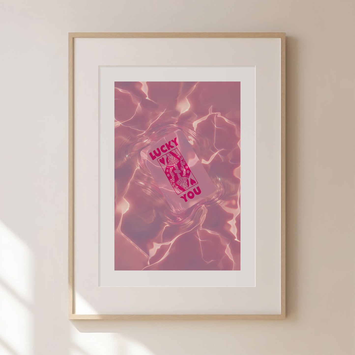 Lucky You Print | Playing Card Poster |  Trendy Retro Art | Bar Decor | Maximalist Print | Dopamine Decor | Modern Home Gallery Wall