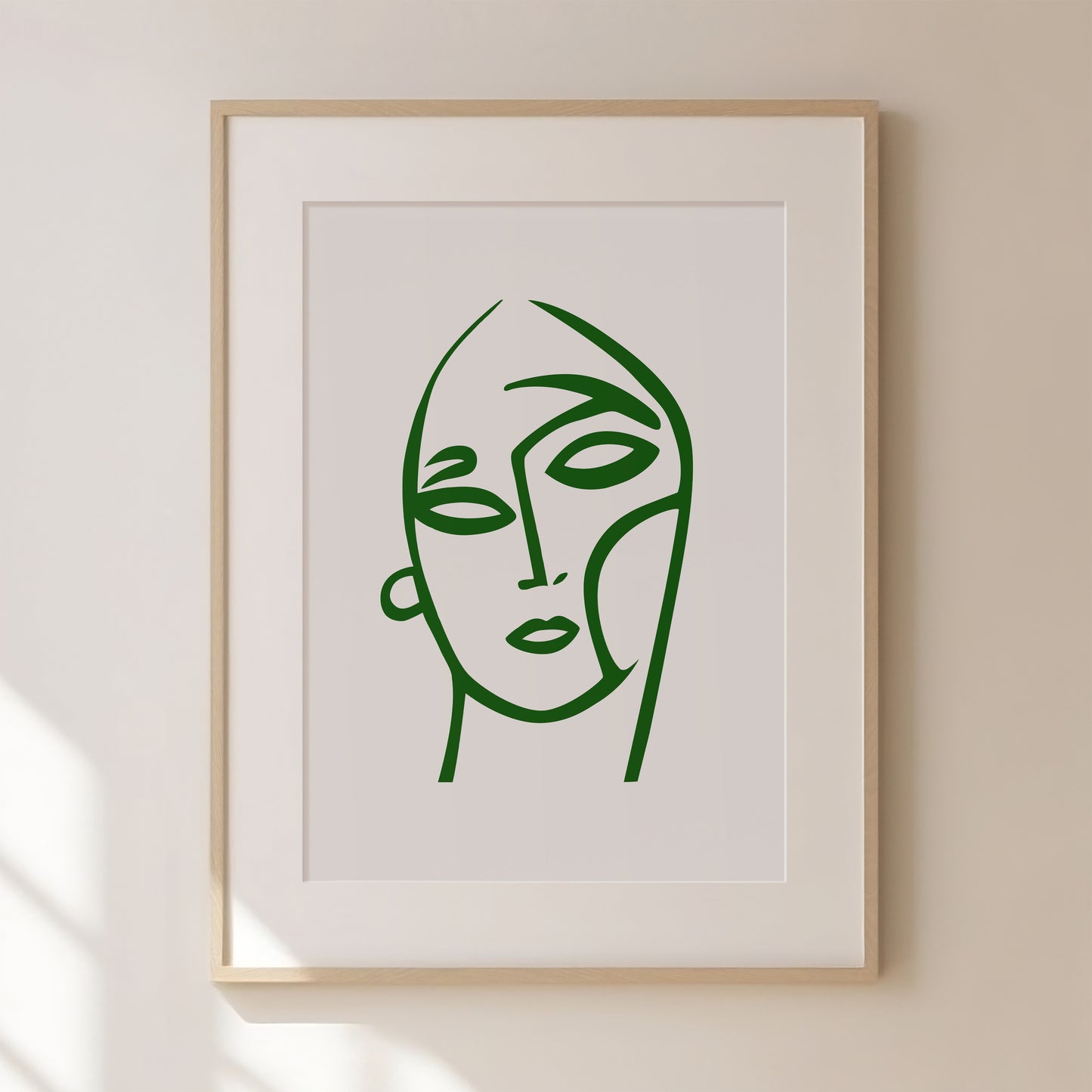 Abstract Green Face Print 1 | Green Prints | Green Wall Art | Matisse Print | Picasso Poster | William Morris Wall Art | Living Room Art