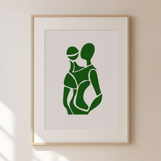 Abstract Green Figure Print 2 | Green Prints | Green Wall Art | Matisse Print | Picasso Poster | William Morris Wall Art | Living Room Art