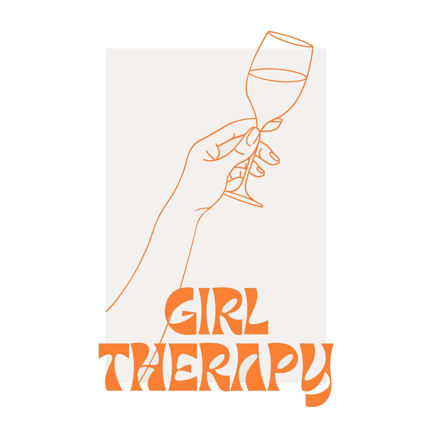 Girl Therapy Orange Print, Orange Prints, Orange Wall Art, Matisse Print, Girl Dinner Print Trendy Wall Art, Orange Retro Cocktail Print