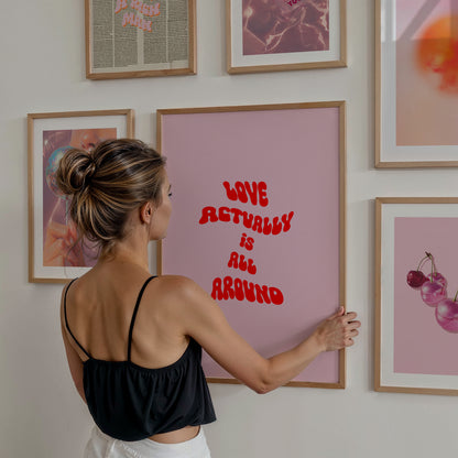 Love Actually Quote Print | Love Actually is All Around Art Print Poster | Modern Kitchen Art | Gallery Wall Art | Printable Wall Art | Eclectic Print | Maximalist Wall Art