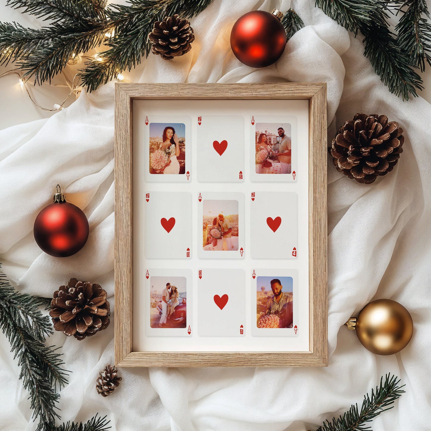 Custom Photo Playing Card Collage Wall Art Print, Birthday Gift, Custom Gift, Couples Gift, Wedding Gift, Custom Valentine's Day Gift, Unique Gift