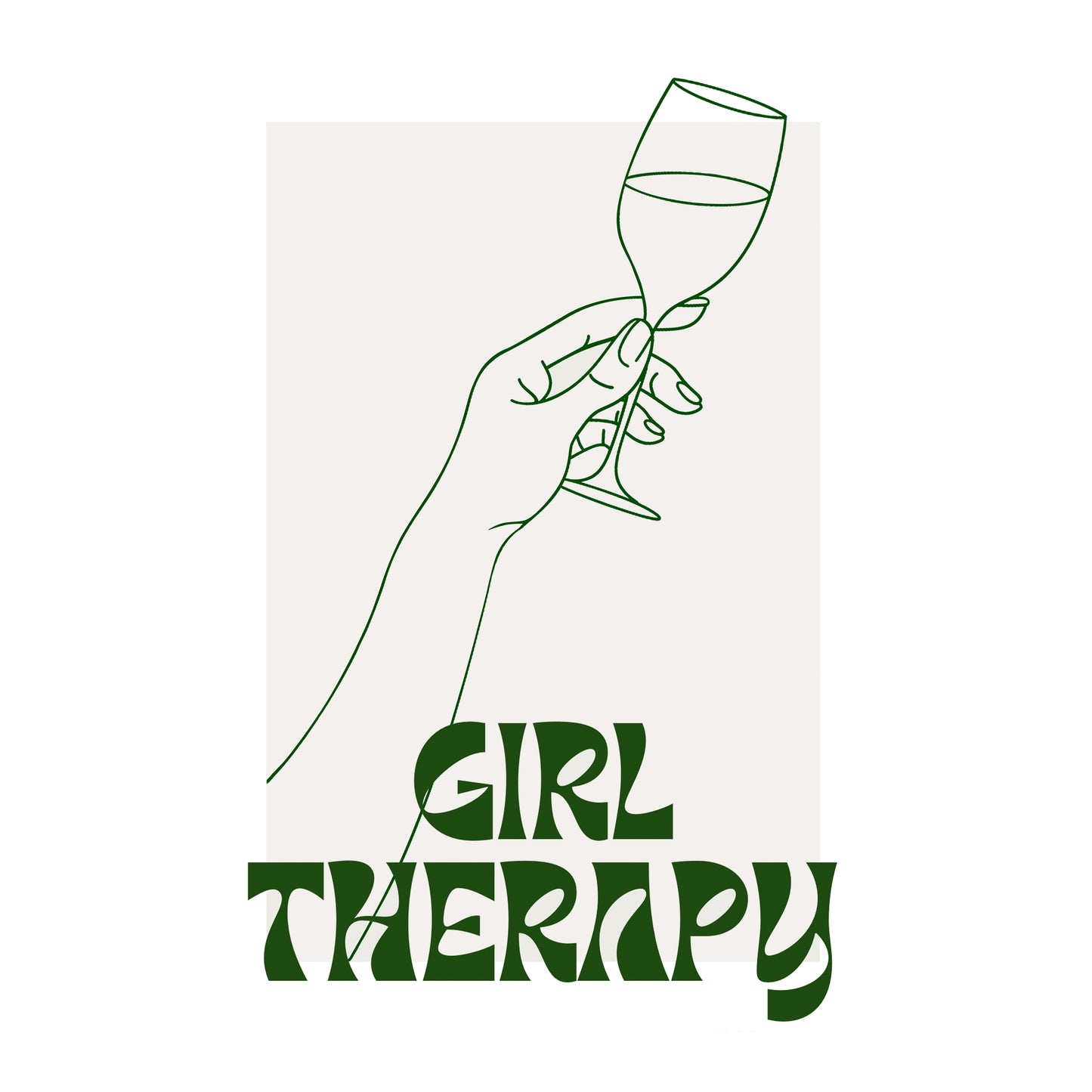 Girl Therapy Green Print, Green Prints, Green Wall Art, Matisse Print, Girl Dinner Print Trendy Wall Art, Green Retro Cocktail Print