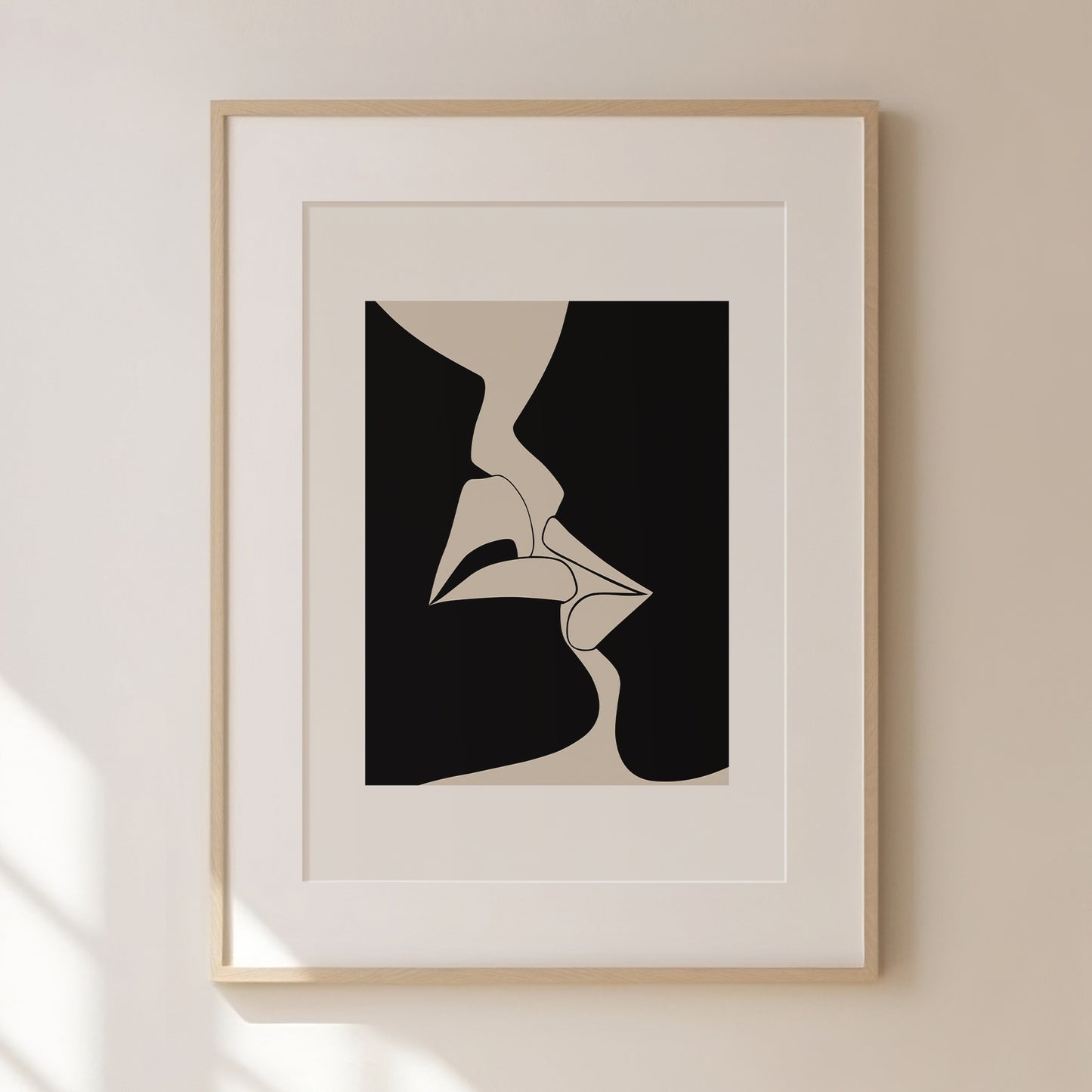 Abstract Kiss Print, Beige Prints, Neutral Wall Art, Matisse Print, Picasso Poster, William Morris Wall Art, Living Room Art