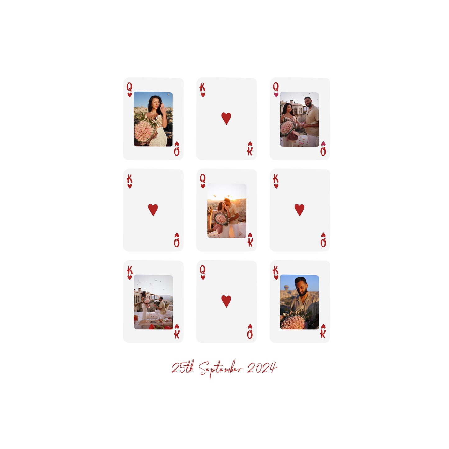 Custom Photo Playing Card Collage Wall Art Print, Birthday Gift, Custom Gift, Couples Gift, Wedding Gift, Custom Valentine's Day Gift, Unique Gift