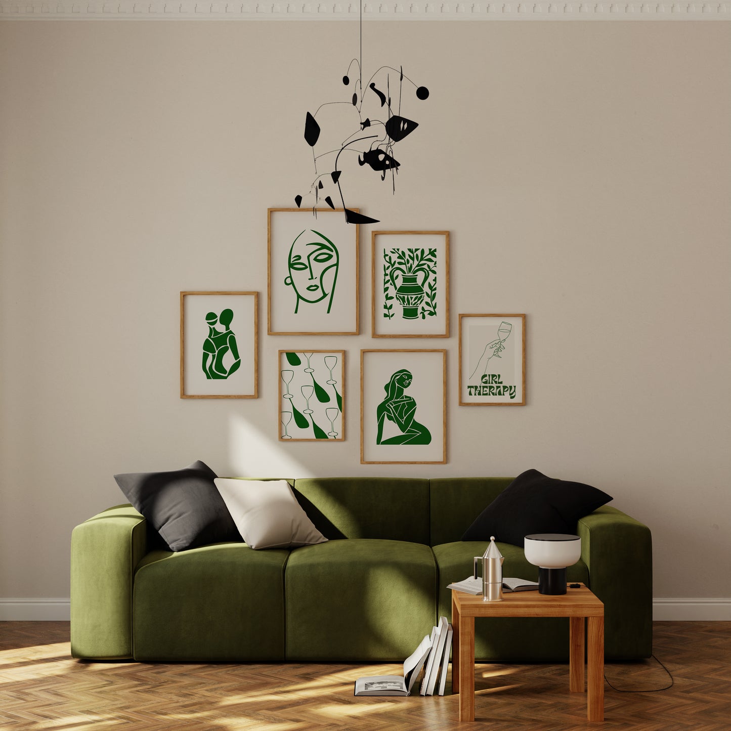 Abstract Green Face Print 1, Green Prints, Green Wall Art, Matisse Print, Picasso Poster, William Morris Wall Art, Living Room Art