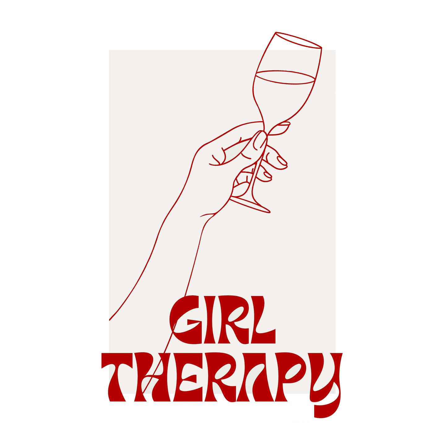 Girl Therapy Red Print, Red Prints, Red Wall Art, Matisse Print, Girl Dinner Print Trendy Wall Art, Red Retro Cocktail Print