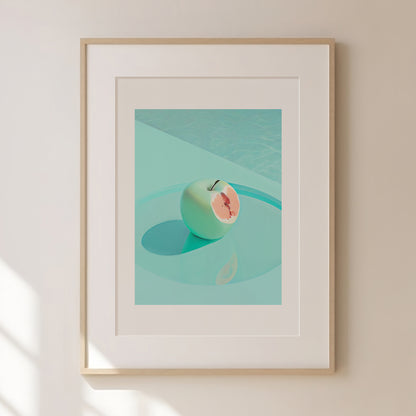 Wandering Apple Print | Retro Surreal Art | Vintage Wall Print | Trippy Wall Art | Retro | Surrealism | Bar Cart Print | Maximalist Poster