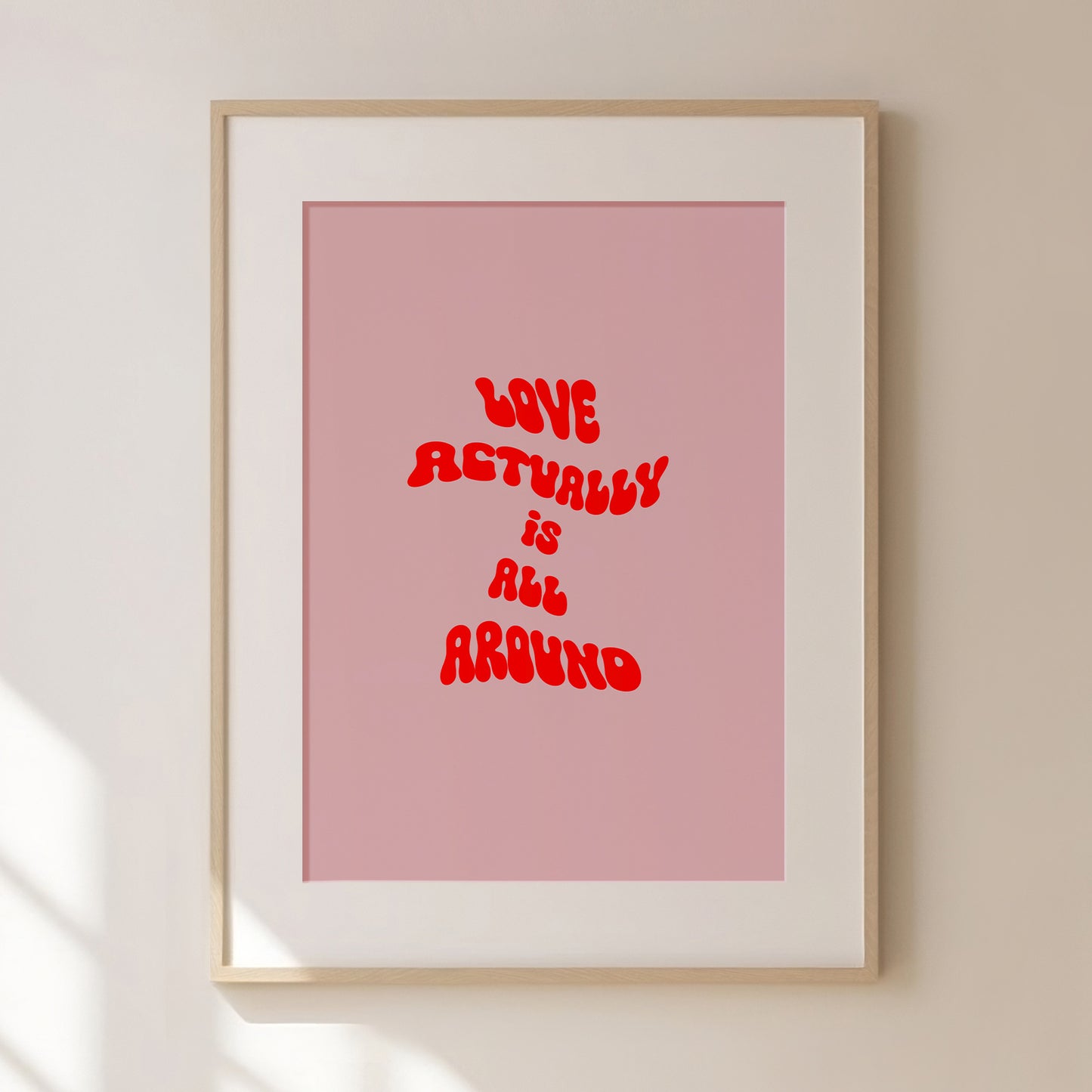 Love Actually Quote Print, Love Actually is All Around Art Print Poster, Modern Kitchen Art, Gallery Wall Art, Printable Wall Art, Eclectic Print, Maximalist Wall Art