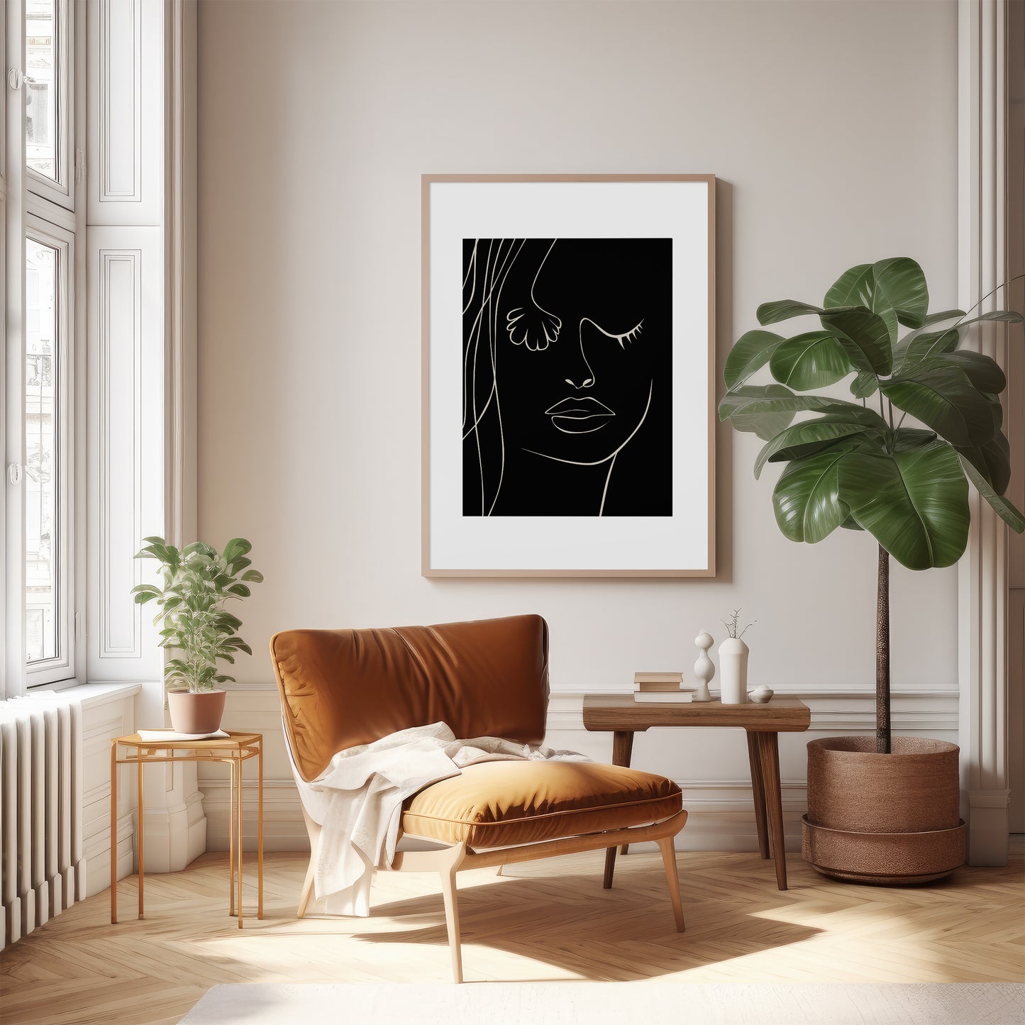 Abstract Face Print 1, Beige Prints, Neutral Wall Art, Matisse Print, Picasso Poster, William Morris Wall Art, Living Room Art