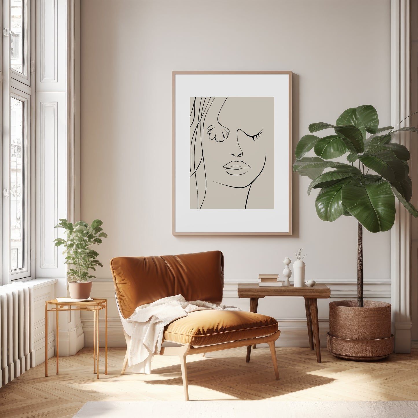 Abstract Face Print 2, Beige Prints, Neutral Wall Art, Matisse Print, Picasso Poster, William Morris Wall Art, Living Room Art