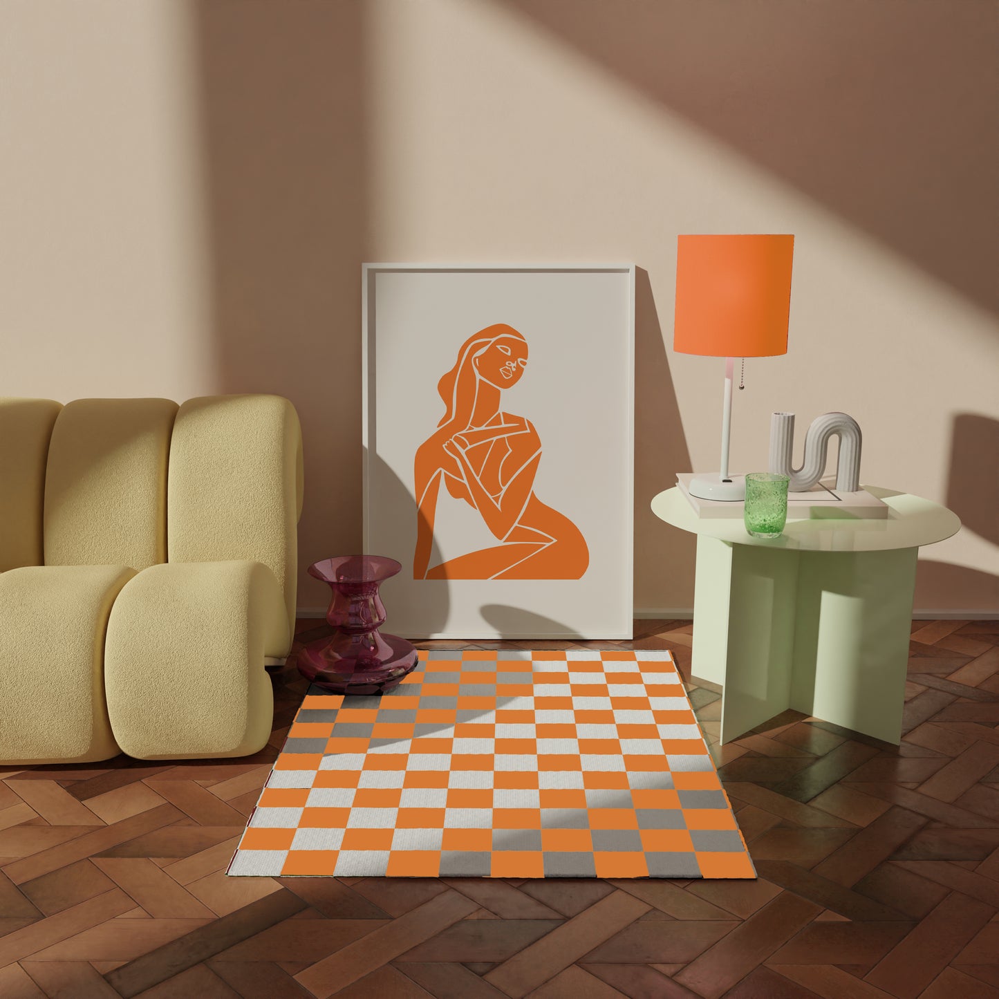 Abstract Orange Figure Print 1, Orange Prints, Orange Wall Art, Matisse Print, Picasso Poster, William Morris Wall Art, Living Room Art