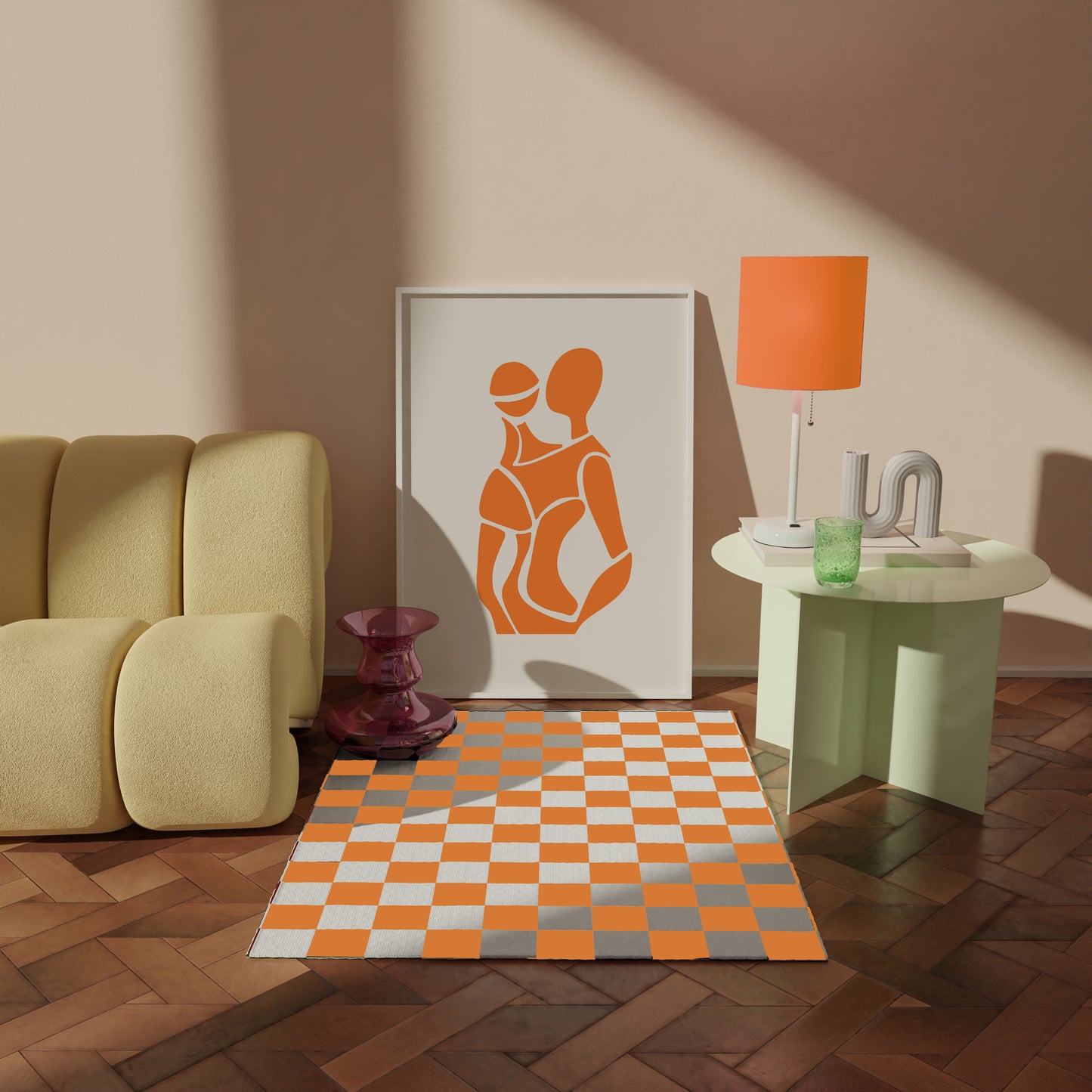 Abstract Orange Figure Print 2, Orange Prints, Orange Wall Art, Matisse Print, Picasso Poster, William Morris Wall Art, Living Room Art