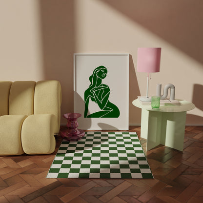 Abstract Green Figure Print 1 | Green Prints | Green Wall Art | Matisse Print | Picasso Poster | William Morris Wall Art | Living Room Art