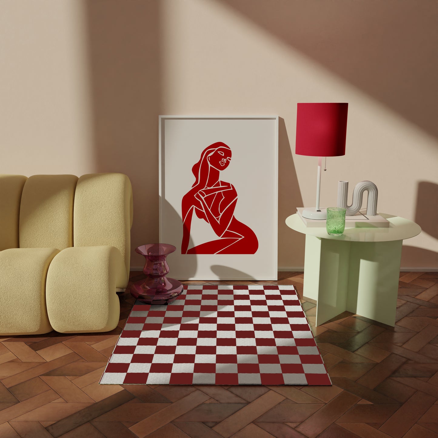 Abstract Red Figure Print 1, Red Prints, Red Wall Art, Matisse Print, Picasso Poster, William Morris Wall Art, Living Room Art