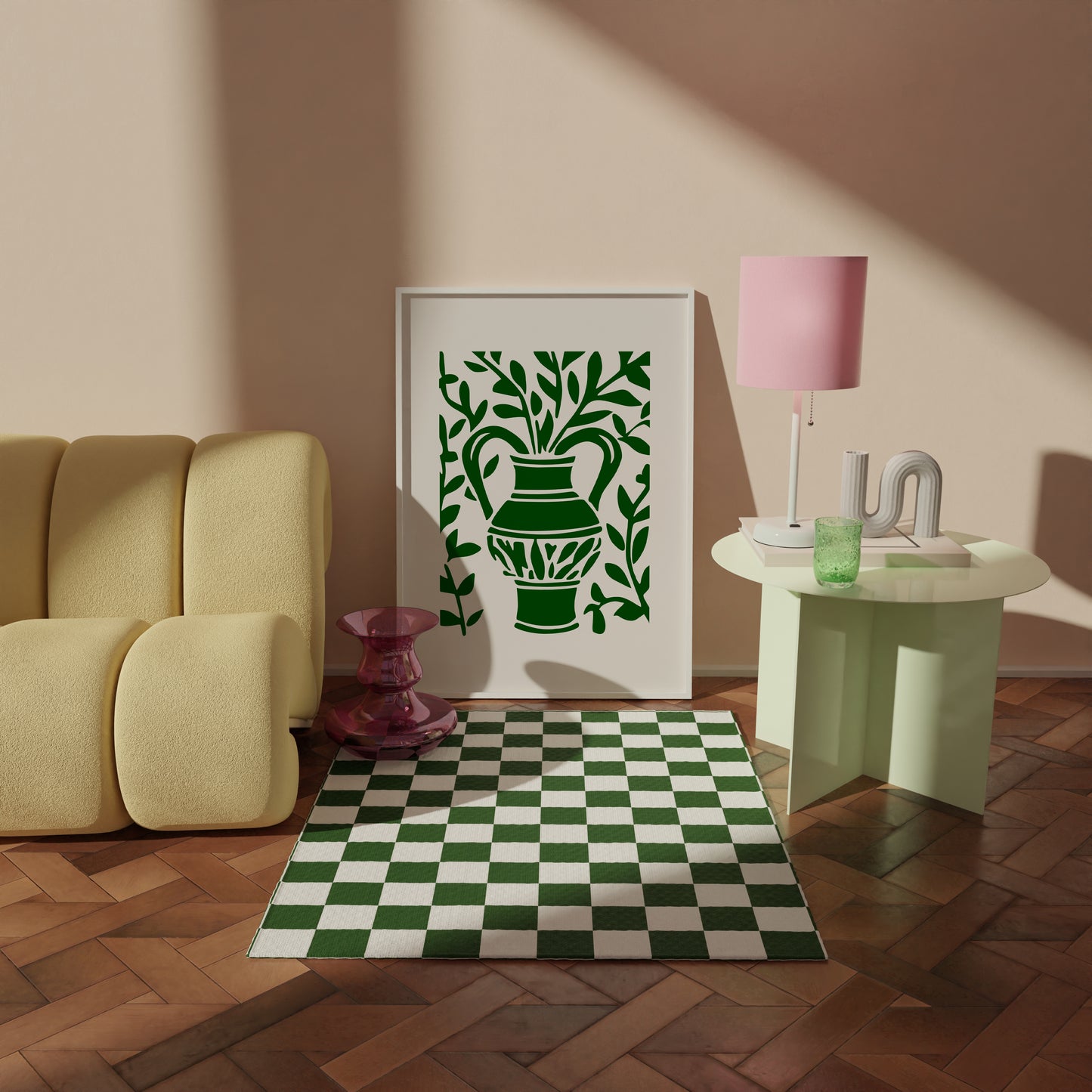 Abstract Green Flower Print | Green Prints | Green Wall Art | Matisse Print | Picasso Poster | William Morris Wall Art | Living Room Art