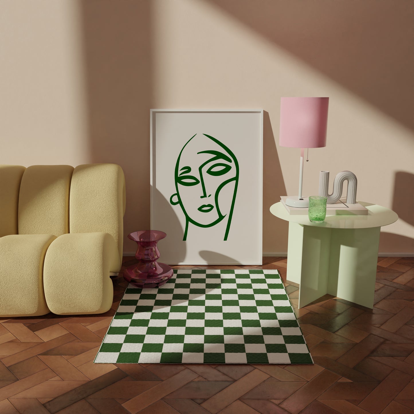 Abstract Green Face Print 1, Green Prints, Green Wall Art, Matisse Print, Picasso Poster, William Morris Wall Art, Living Room Art