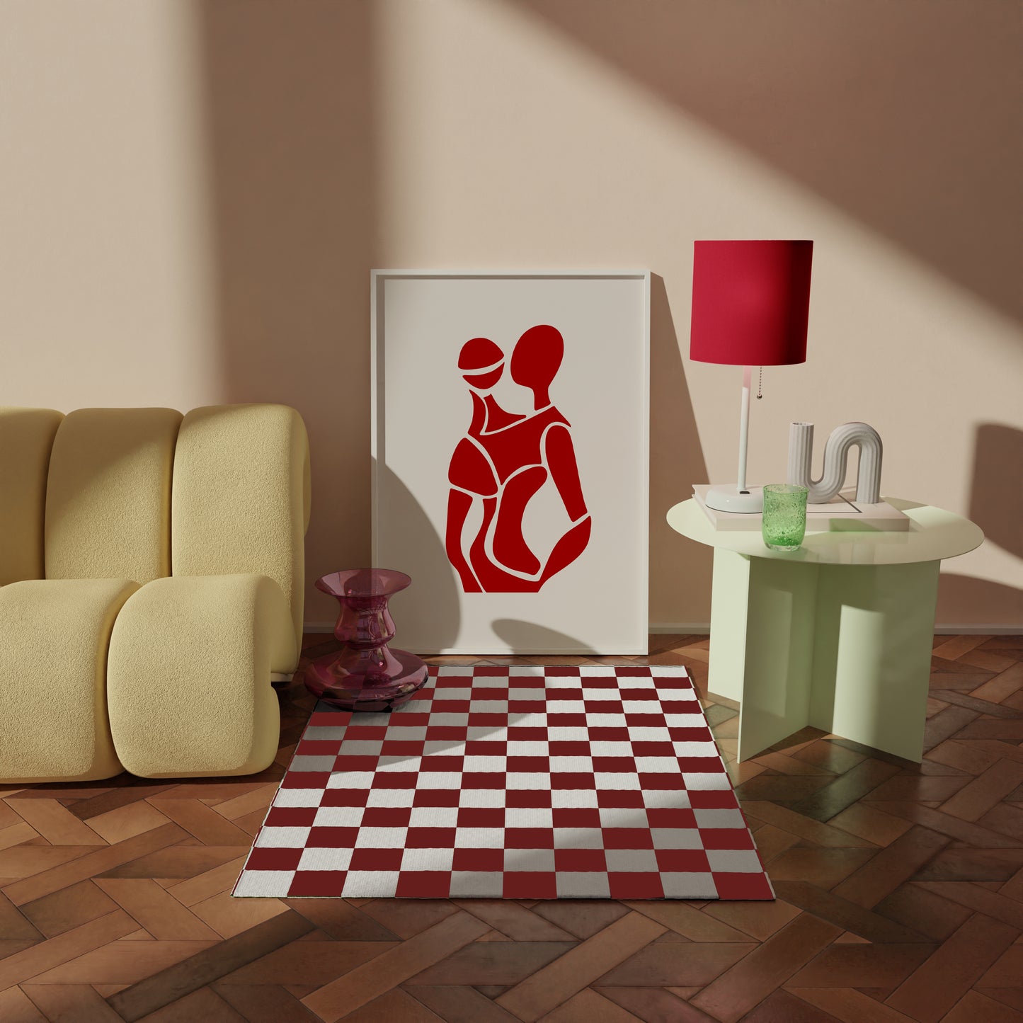 Abstract Red Figure Print 2, Red Prints, Red Wall Art, Matisse Print, Picasso Poster, William Morris Wall Art, Living Room Art