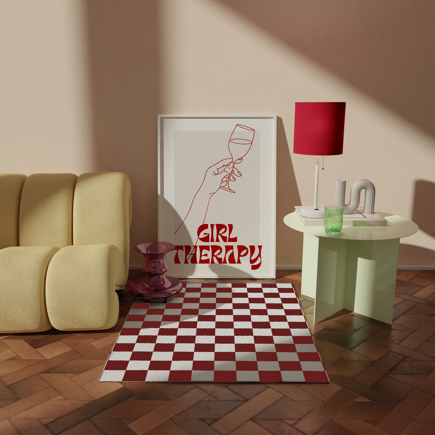 Girl Therapy Red Print, Red Prints, Red Wall Art, Matisse Print, Girl Dinner Print Trendy Wall Art, Red Retro Cocktail Print