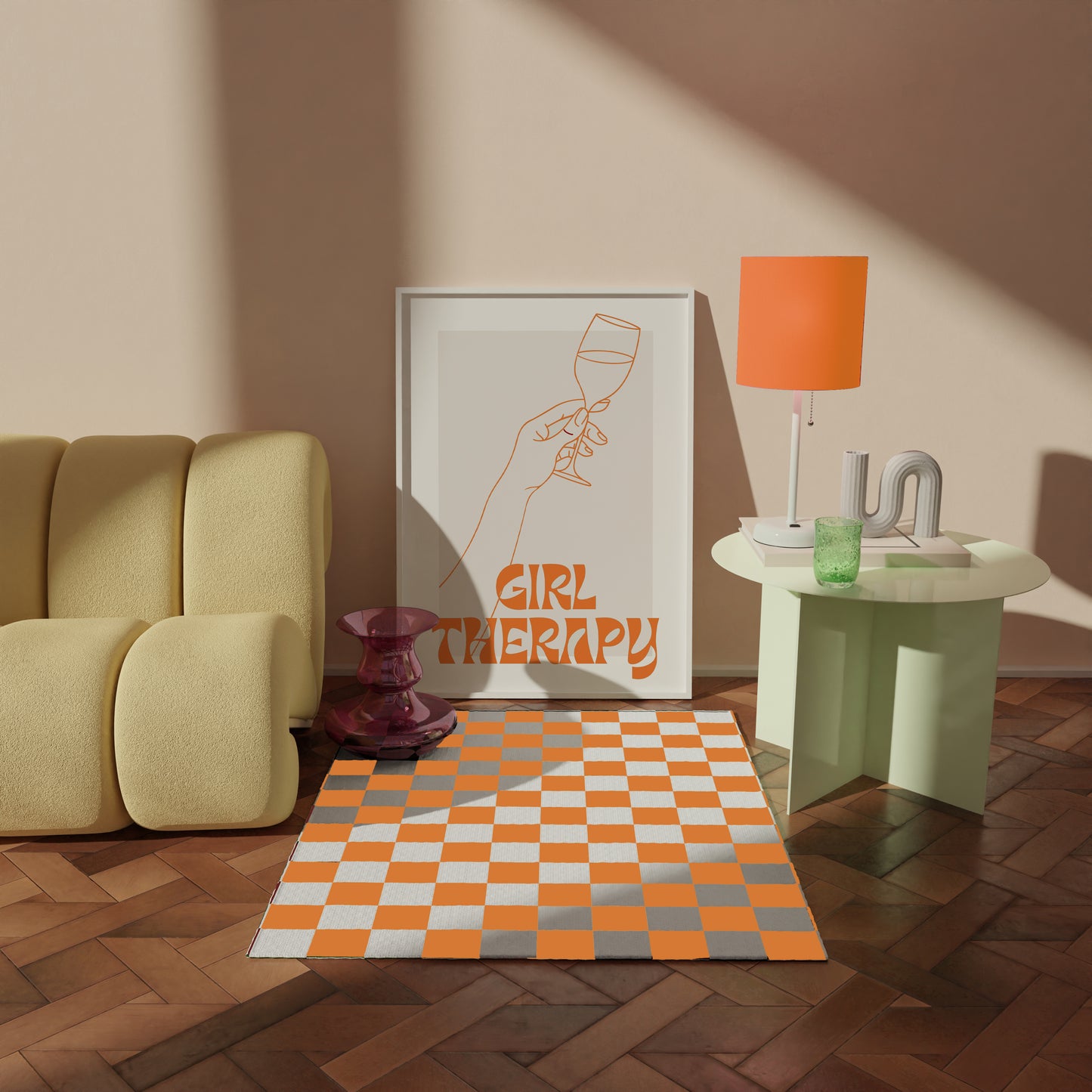 Girl Therapy Orange Print, Orange Prints, Orange Wall Art, Matisse Print, Girl Dinner Print Trendy Wall Art, Orange Retro Cocktail Print