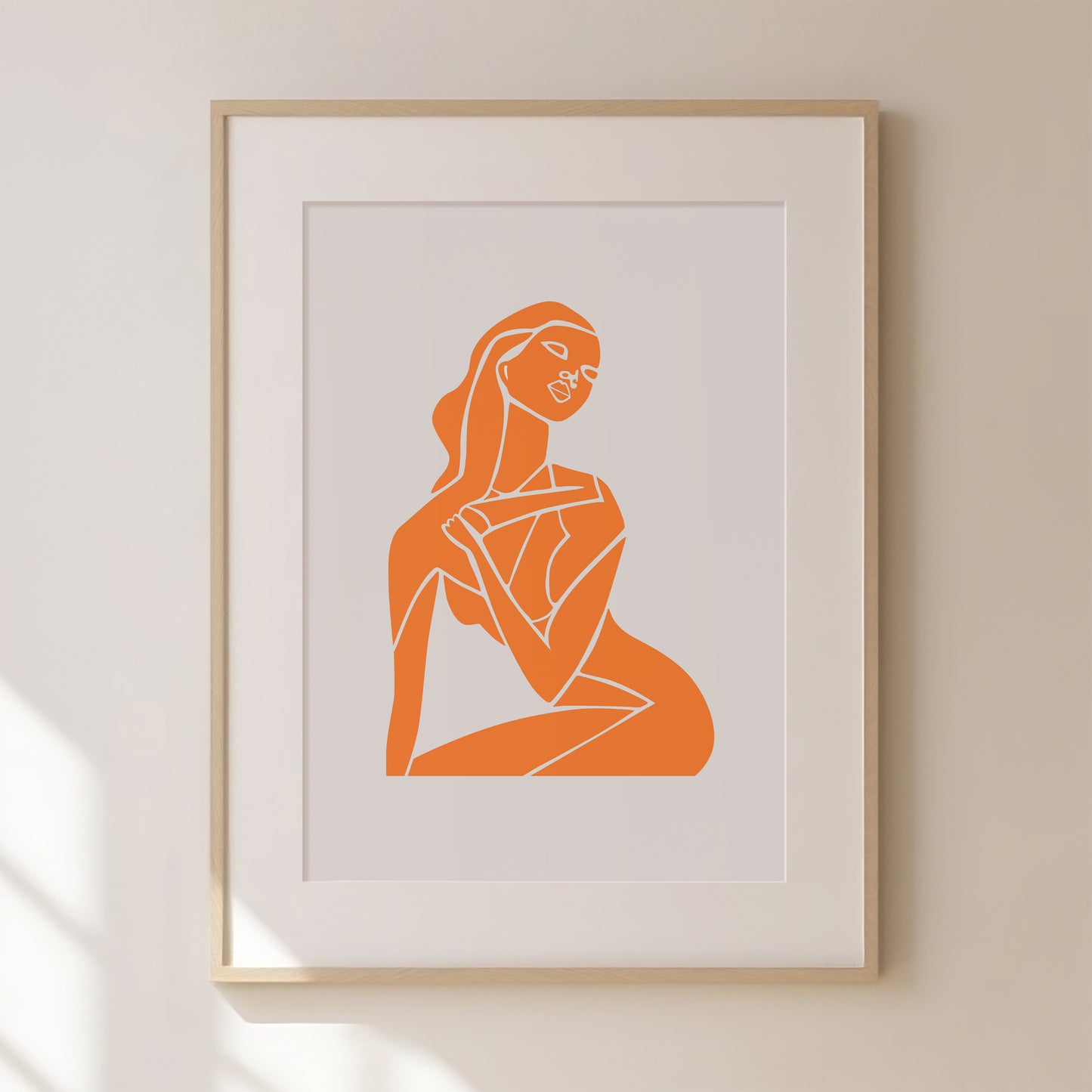 Abstract Orange Figure Print 1, Orange Prints, Orange Wall Art, Matisse Print, Picasso Poster, William Morris Wall Art, Living Room Art