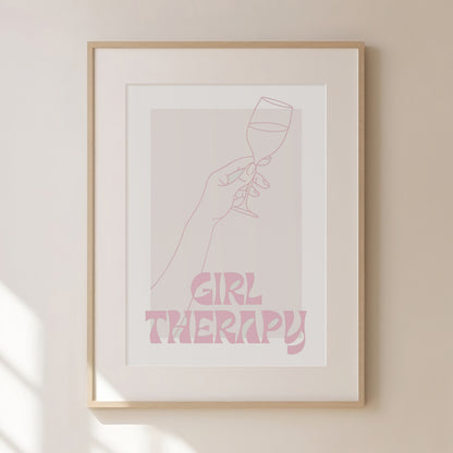 Girl Therapy Green Print | Green Prints | Green Wall Art | Matisse Print | Girl Dinner Print | Trendy Wall Art | Green Retro Cocktail Print
