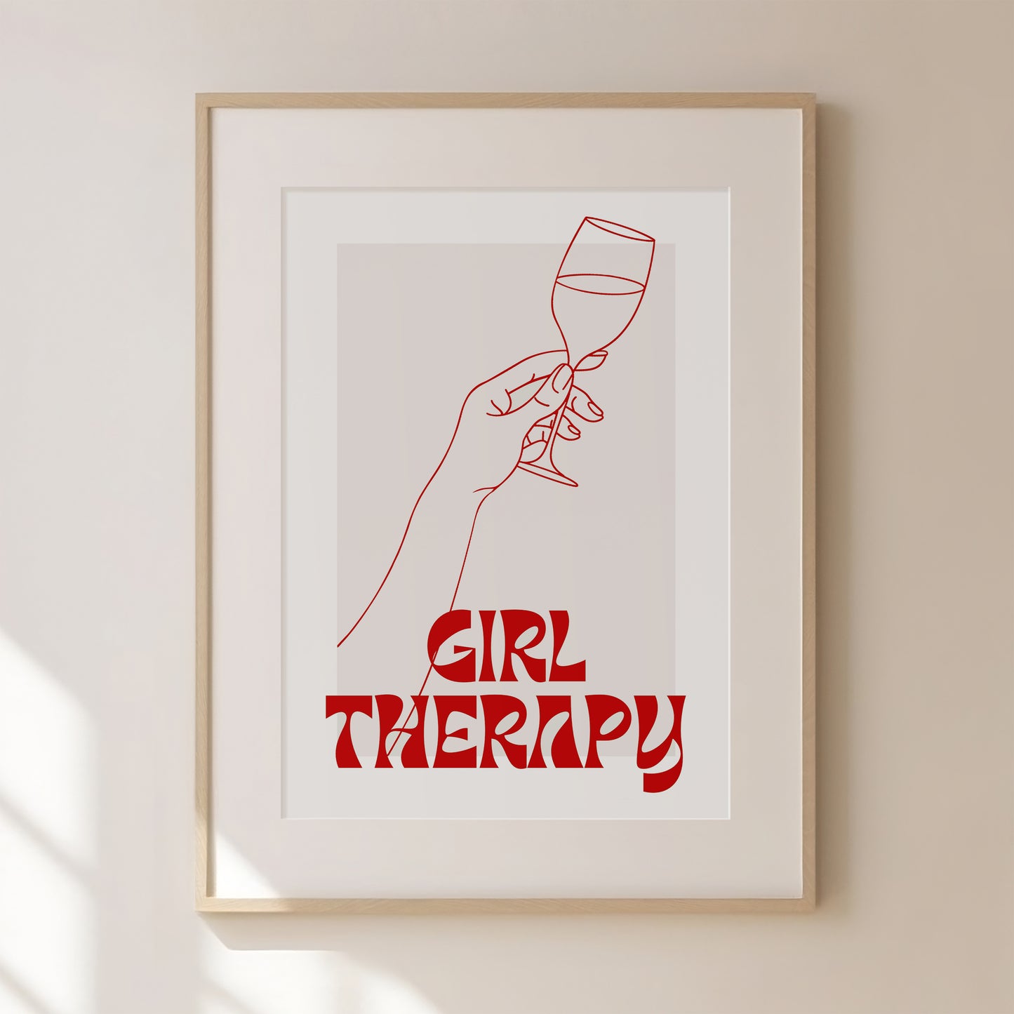 Girl Therapy Red Print, Red Prints, Red Wall Art, Matisse Print, Girl Dinner Print Trendy Wall Art, Red Retro Cocktail Print