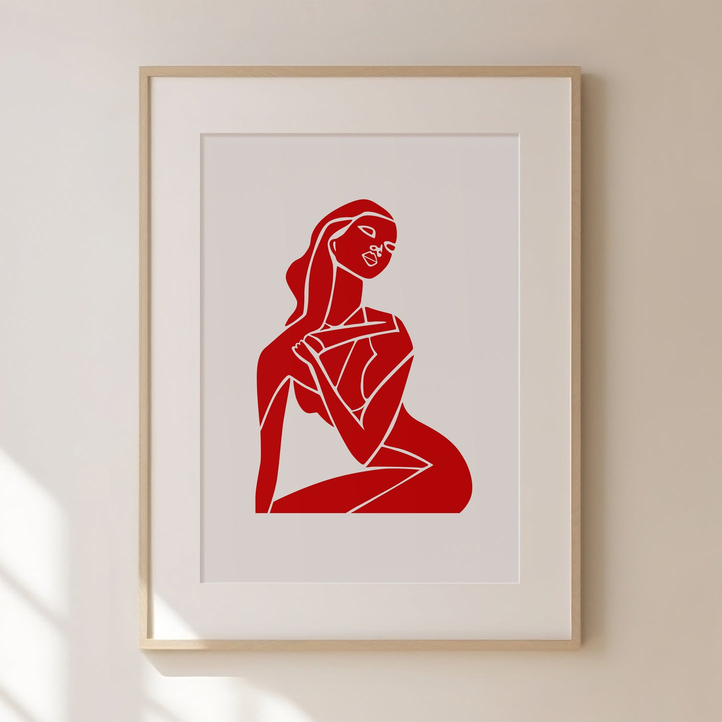 Abstract Red Figure Print 1, Red Prints, Red Wall Art, Matisse Print, Picasso Poster, William Morris Wall Art, Living Room Art